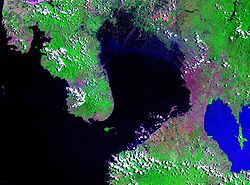Image satellite de la baie de Manille.