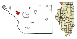 Location of Galena in Jo Daviess County, Illinois
