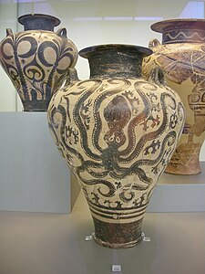 Vase du « style à poulpes » retrouvé à Argos, Musée national archéologique d'Athènes.