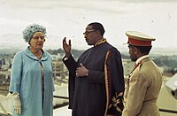 Queen Juliana and Emperor Haile Selassie with Zewde Gebrehiwot