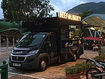 A food truck in Hong Kong