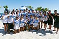 Image 6The USC Trojans women's beach volleyball team poses with the National Championship trophy after winning the inaugural 2016 NCAA Beach Volleyball Championship. (from Beach volleyball)