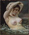 居斯塔夫·庫爾貝《海浪裡的女人》，1868年，現藏於大都會藝術博物館