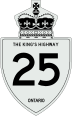 King's Highway 25 marker