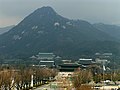 View over the Gyeongbokgung and the Blue House at the foot of Bugaksan