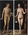 阿爾布雷希特·杜勒《亞當和夏娃》，1507年，現藏於普拉多博物館