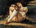 居斯塔夫·庫爾貝《穿白襪的女人》，1864（一說1861）年，現藏於巴恩斯基金會