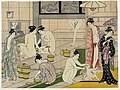 鳥居清長《澡堂裡的女人》，稍晚於1780年