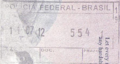 美國護照上的巴西入境印章。