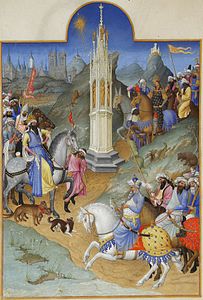 Frères de Limbourg, Les Très Riches Heures du duc de Berry, folio 51v, La Rencontre des Mages