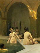 浴场的浴女，约1889年