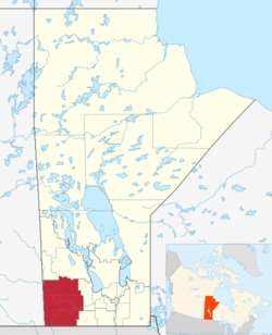 Map of the Westman Region in Manitoba.