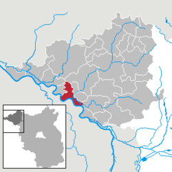 维滕贝格在普里格尼茨县的位置