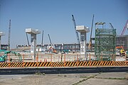 東京モノレールの駅の建設現場 （2009年4月）