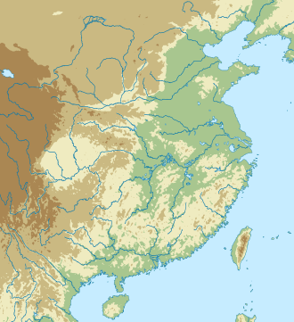 釣魚臺列嶼在中国东部的位置