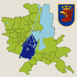 Location of Międzyodrze-Wyspa Pucka within Szczecin