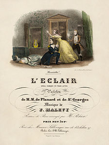 Vocal score cover of L'Éclair, by Paul Gavarni and the Thierry brothers (restored by Adam Cuerden)