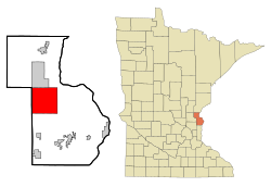 Location of the city of North Branch within Chisago County, Minnesota