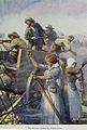 Paysannes Boër rechargeant les fusils des hommes pendant une attaque, Afrique du Sud, 1909.