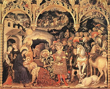 Gentile da Fabriano, L'Adoration des Mages, vers 1423-1425, Galerie des Offices