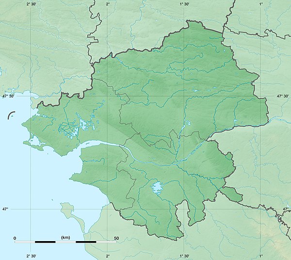 Carte des cours d'eau, lacs et marais de Loire-Atlantique