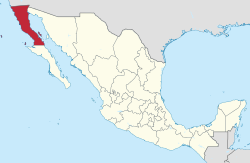 下加利福尼亞州在墨西哥的位置