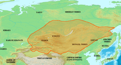 820年回鶻汗國極盛時的疆域圖