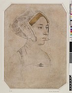 小汉斯·霍尔拜因 - 安妮·博林(英格兰王后）肖像, 1536年