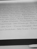 博物馆中记录的在阿金库尔阵亡的英格蘭弓箭手名单