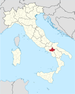 阿韋利諾省在意大利的位置