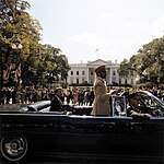 With John F. Kennedy in front of the White House, 1963