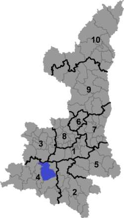 洋县（蓝色）在陕西省之位置