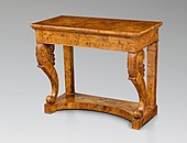 Console; 1825–1830; carpentry wood carving veneering; height: 86.6 cm, width: 104.2 cm; National Museum of Warsaw