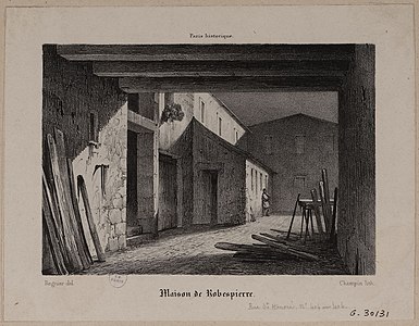 Cour de la maison de Maurice Duplay, où loge Robespierre à compter de 1791.