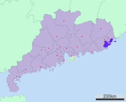 汕頭市在廣東省的地理位置