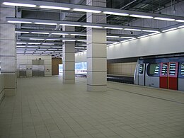 1號月台東端未使用的月台長度（2004年12月）