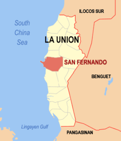 圣费尔南多在拉乌尼翁省的位置