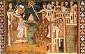 Fresque anonyme du XIIe siècle représentant la donation de Constantin (Rome, basilique des Quatre-Saints-Couronnés).