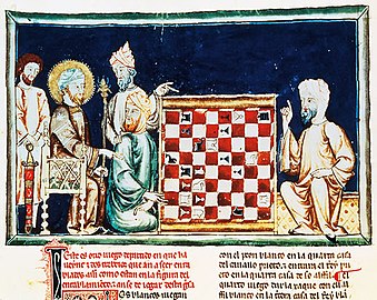 Moors from Andalusia playing chess, Book of Games by King Alfonso X, 1283