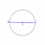 Provided AC is a diameter, angle at B is constant right (90°).
