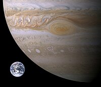 木星大红斑和地球大小对比