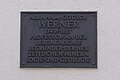 Plaque commémorative devant la Bergakademie à Freiberg, Akademiestraße avec l'inscription A.G. Werner, 1749-1817, professeur à la Bergakademie, fondateur de la minéralogie et de la géologie de notre temps (sic).