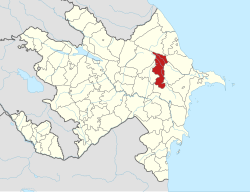 Map of Azerbaijan showing Shamakhi District
