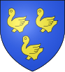 Blason de Sarcelles (Val-d’Oise) avec trois merlettes.