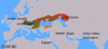 Indo-European languages in 2500 BC.