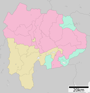 山梨縣行政區劃在山梨县的位置