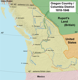 1818年至1846年，大英帝國和美國「共同統治」該區域