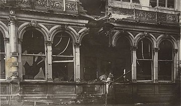 Damage to The Grand Hotel in Scarborough.