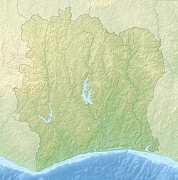 科莫埃国家公园在象牙海岸的位置
