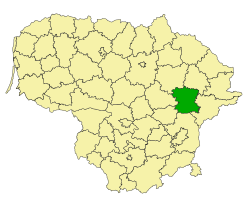 莫雷泰區在立陶宛的位置